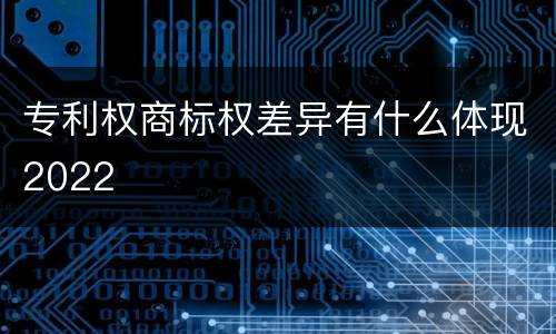 专利权商标权差异有什么体现2022