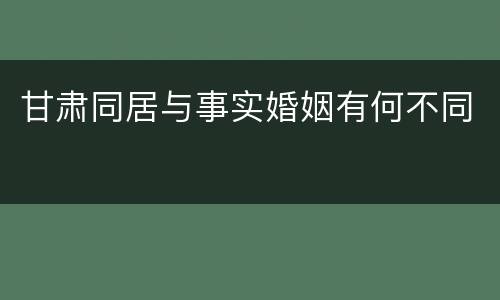 甘肃同居与事实婚姻有何不同