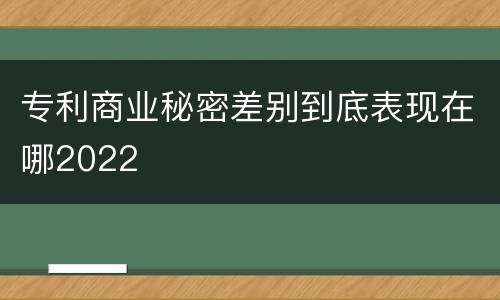 专利商业秘密差别到底表现在哪2022