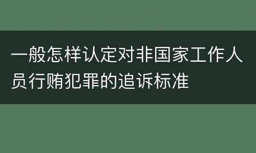 一般怎样认定对非国家工作人员行贿犯罪的追诉标准