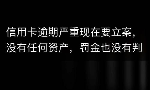 信用卡逾期严重现在要立案，没有任何资产，罚金也没有判刑出来后怎么处理