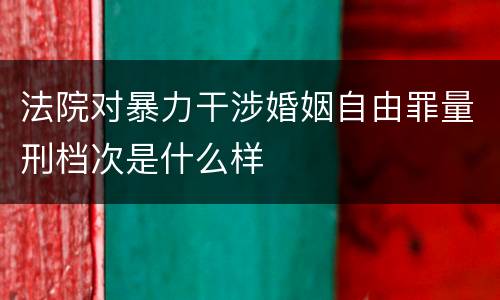 法院对暴力干涉婚姻自由罪量刑档次是什么样