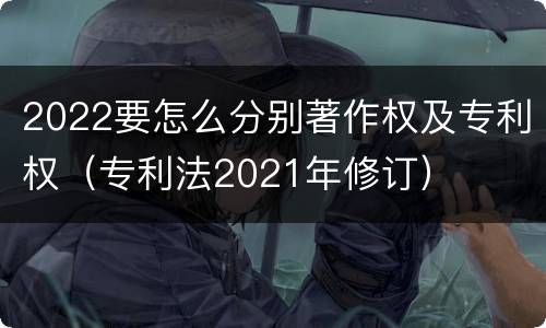 2022要怎么分别著作权及专利权（专利法2021年修订）