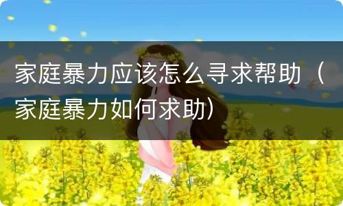 家庭暴力应该怎么寻求帮助（家庭暴力如何求助）