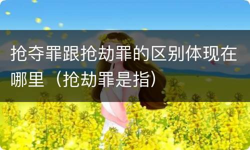 抢夺罪跟抢劫罪的区别体现在哪里（抢劫罪是指）
