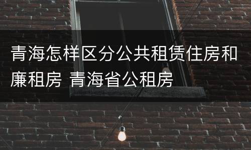 青海怎样区分公共租赁住房和廉租房 青海省公租房