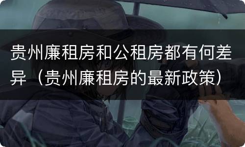贵州廉租房和公租房都有何差异（贵州廉租房的最新政策）
