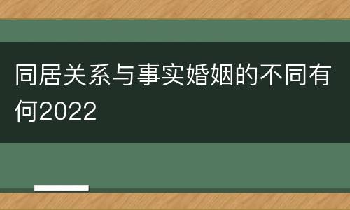 同居关系与事实婚姻的不同有何2022