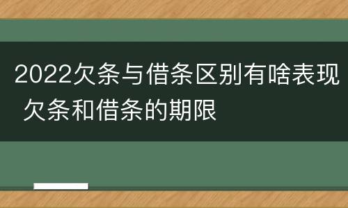 2022欠条与借条区别有啥表现 欠条和借条的期限