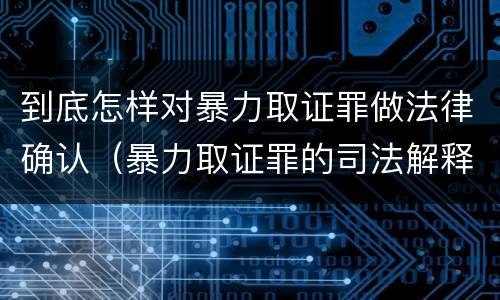 到底怎样对暴力取证罪做法律确认（暴力取证罪的司法解释）