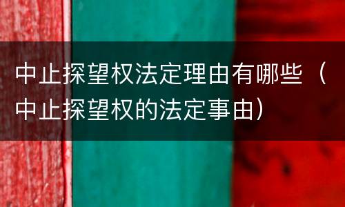 中止探望权法定理由有哪些（中止探望权的法定事由）
