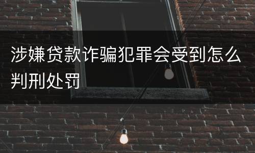 涉嫌贷款诈骗犯罪会受到怎么判刑处罚