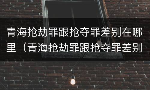 青海抢劫罪跟抢夺罪差别在哪里（青海抢劫罪跟抢夺罪差别在哪里查）