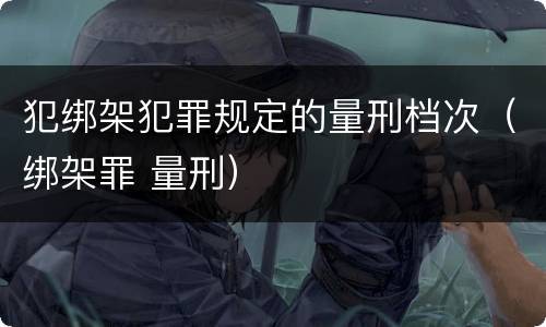 犯绑架犯罪规定的量刑档次（绑架罪 量刑）