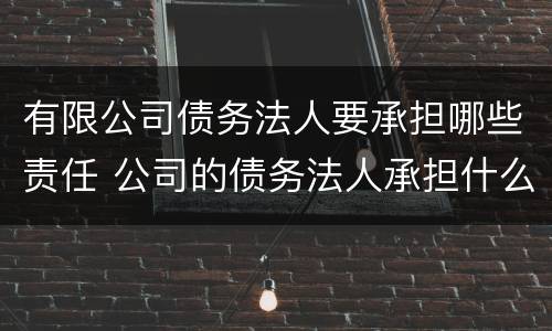 有限公司债务法人要承担哪些责任 公司的债务法人承担什么责任