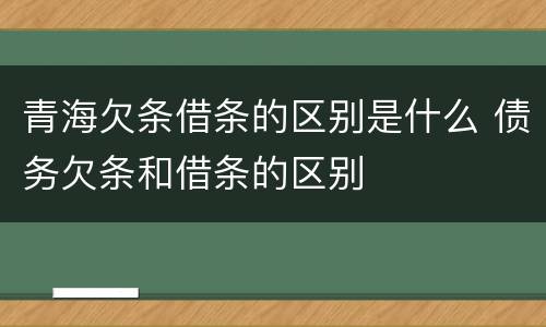 青海欠条借条的区别是什么 债务欠条和借条的区别