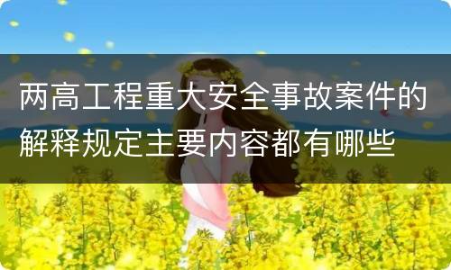 两高工程重大安全事故案件的解释规定主要内容都有哪些