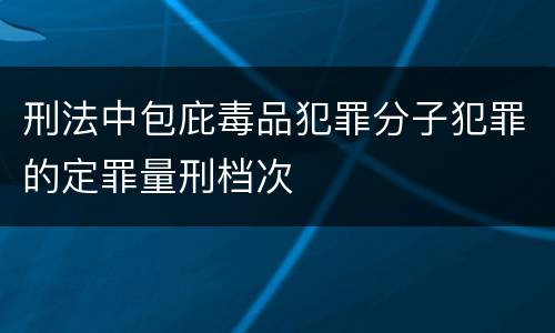 刑法中包庇毒品犯罪分子犯罪的定罪量刑档次