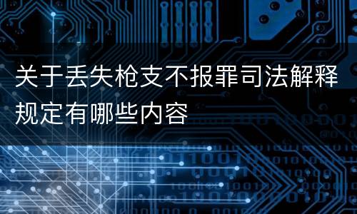 关于丢失枪支不报罪司法解释规定有哪些内容