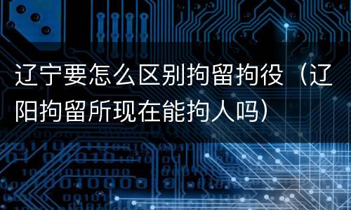 辽宁要怎么区别拘留拘役（辽阳拘留所现在能拘人吗）