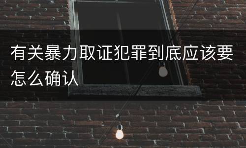 有关暴力取证犯罪到底应该要怎么确认