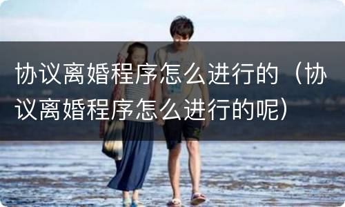 协议离婚程序怎么进行的（协议离婚程序怎么进行的呢）