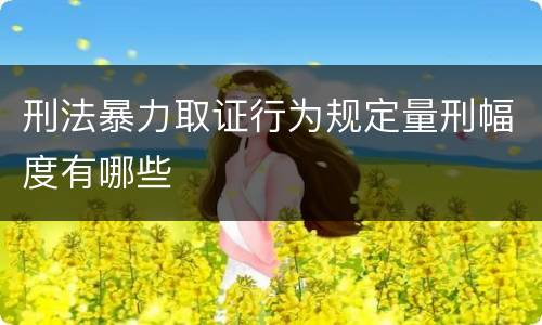 刑法暴力取证行为规定量刑幅度有哪些