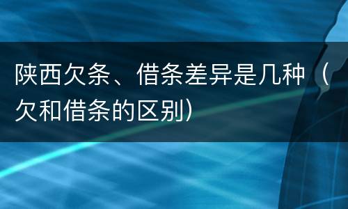 陕西欠条、借条差异是几种（欠和借条的区别）