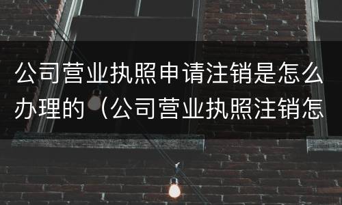 公司营业执照申请注销是怎么办理的（公司营业执照注销怎么注销）