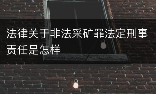 法律关于非法采矿罪法定刑事责任是怎样