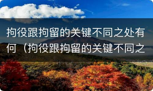 拘役跟拘留的关键不同之处有何（拘役跟拘留的关键不同之处有何影响）