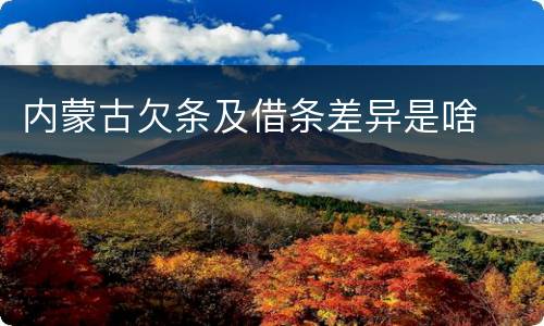 内蒙古欠条及借条差异是啥