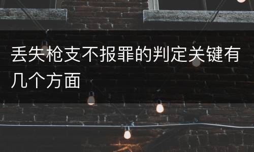 丢失枪支不报罪的判定关键有几个方面