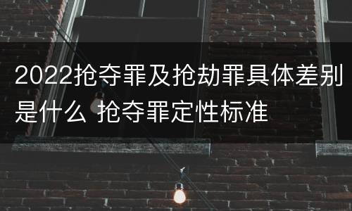 2022抢夺罪及抢劫罪具体差别是什么 抢夺罪定性标准