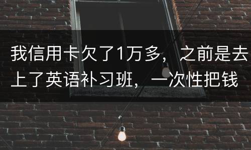 我信用卡欠了1万多，之前是去上了英语补习班，一次性把钱刷了，准备每个月按信用