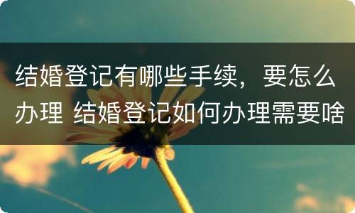 结婚登记有哪些手续，要怎么办理 结婚登记如何办理需要啥手续
