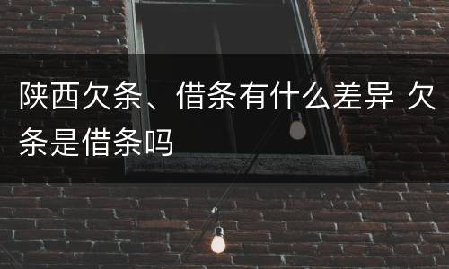 陕西欠条、借条有什么差异 欠条是借条吗