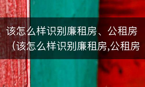 该怎么样识别廉租房、公租房（该怎么样识别廉租房,公租房呢）