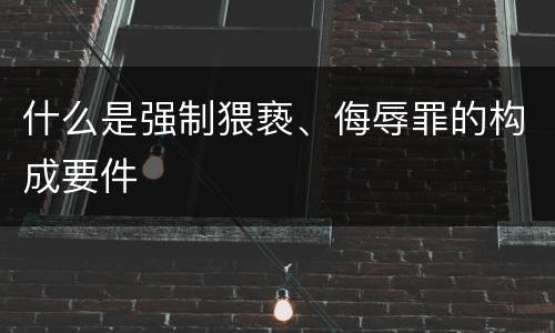 什么是强制猥亵、侮辱罪的构成要件