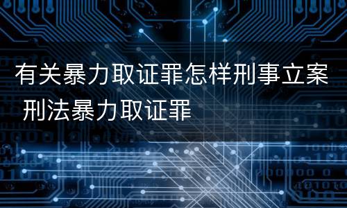有关暴力取证罪怎样刑事立案 刑法暴力取证罪