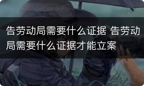 告劳动局需要什么证据 告劳动局需要什么证据才能立案