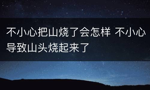 不小心把山烧了会怎样 不小心导致山头烧起来了