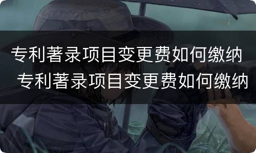 专利著录项目变更费如何缴纳 专利著录项目变更费如何缴纳增值税