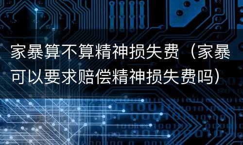 家暴算不算精神损失费（家暴可以要求赔偿精神损失费吗）