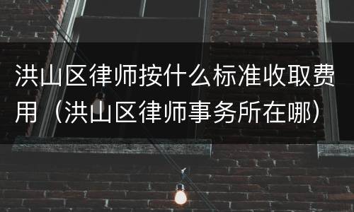 洪山区律师按什么标准收取费用（洪山区律师事务所在哪）