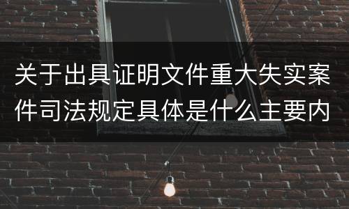 关于出具证明文件重大失实案件司法规定具体是什么主要内容