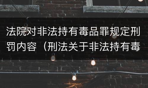 法院对非法持有毒品罪规定刑罚内容（刑法关于非法持有毒品罪的规定）