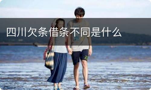 四川欠条借条不同是什么