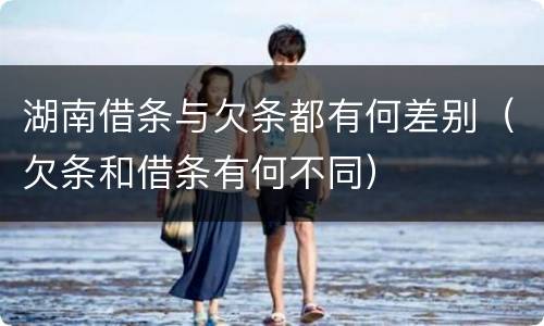 湖南借条与欠条都有何差别（欠条和借条有何不同）