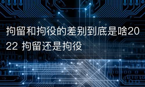 拘留和拘役的差别到底是啥2022 拘留还是拘役